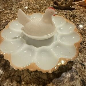 Hazel Atlas White Milk Glass hen on nest only